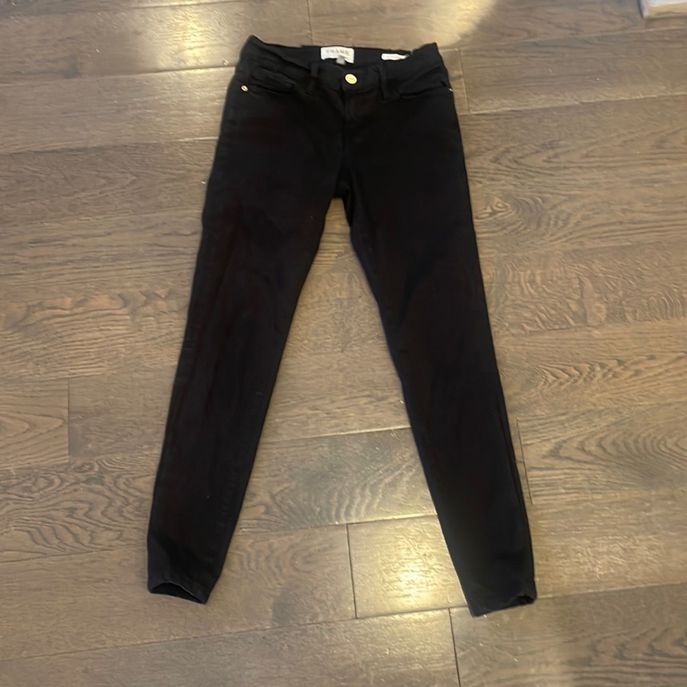 Frame black skinny denim 26
